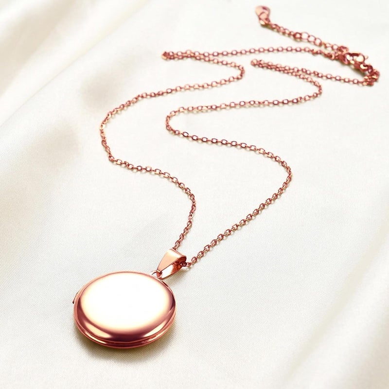 PHOCKSIN Locket Necklace for Women Black/Gold/Silver Locket Necklace Oval/Round/Heart Photo Necklace New Years Gifts for Girls - Image 5